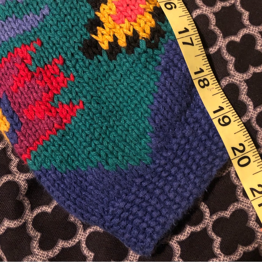 VTG L.L. Bean Woman’s Cardigan Colorful Sweater Geometric Blue Purple Sz Medium - Picture 3 of 11